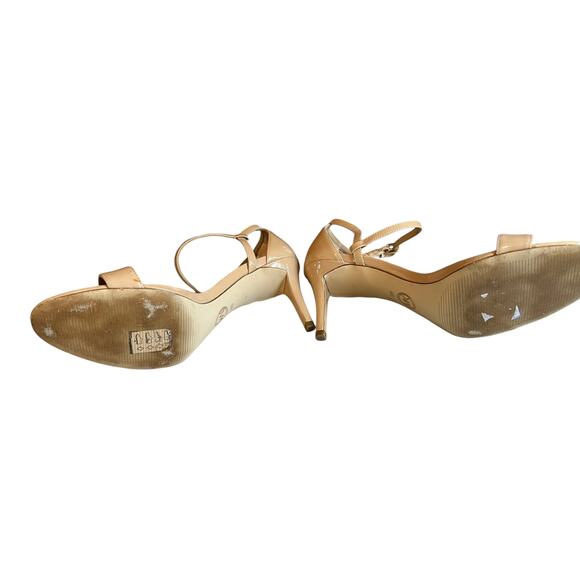 Michael Kors Heeled Sandals Ankle Strap Detail Tan Patent Leather 9 - Picture 4 of 7